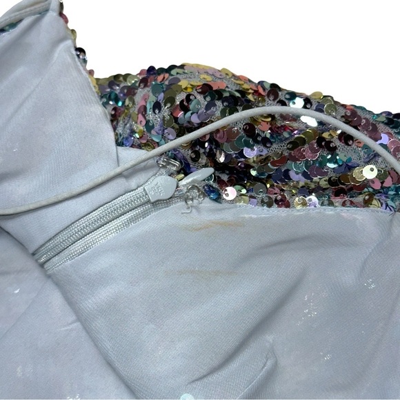 For Love & Lemons Multi Colored Showtime Sequin Mini Dress Womens XS - Picture 6 of 8